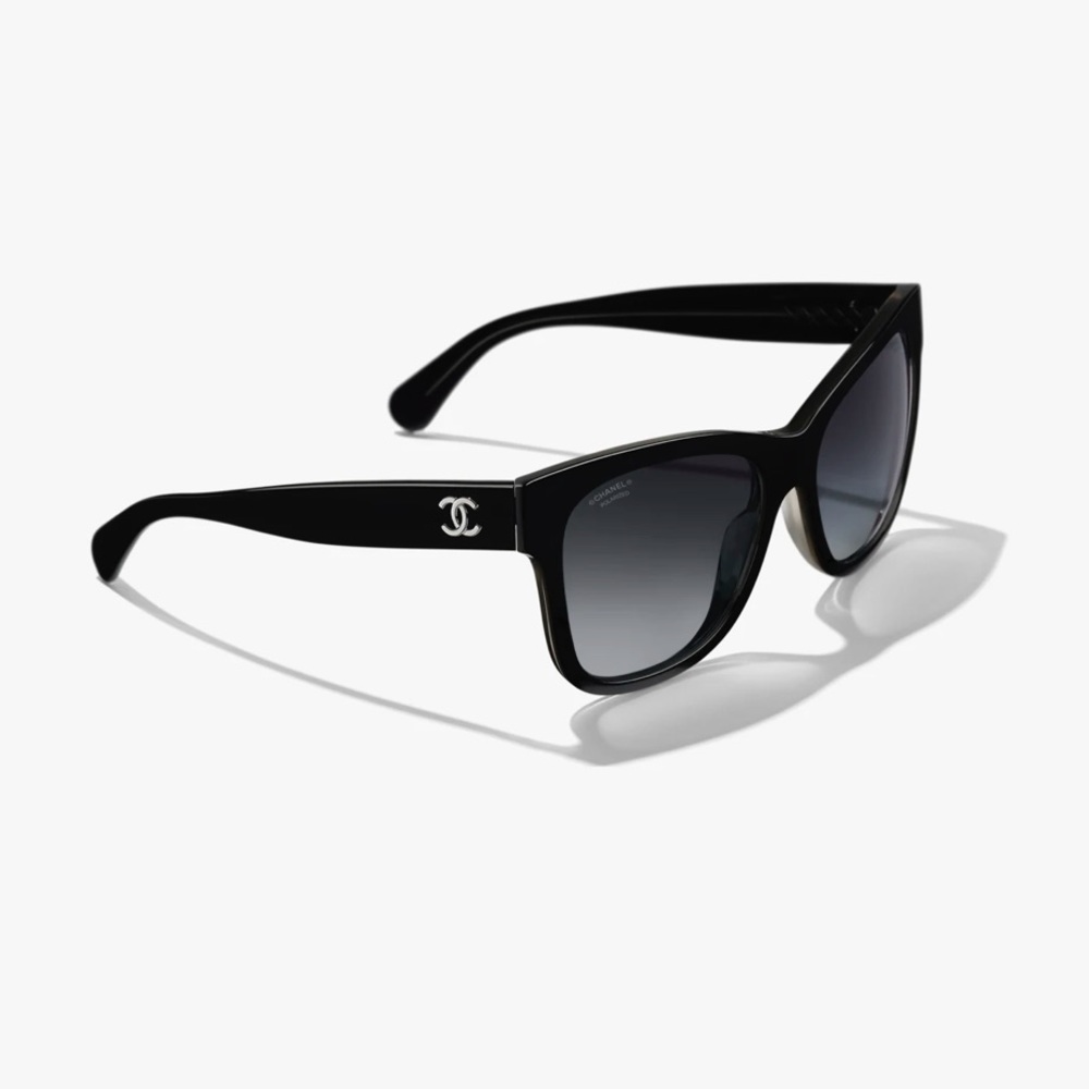 CHANEL 5380 Square Sunglasses in Black - Picture 3 of 11